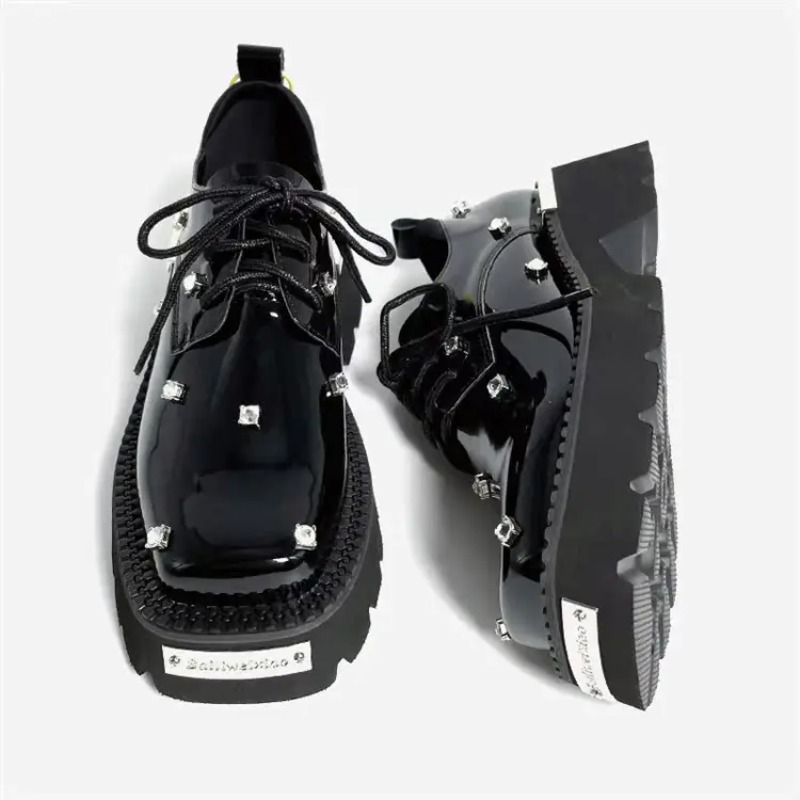 Chunky Sneaker Platform - 女性ローファークリスタルプラットフォーム分厚いメアリージェーンズの靴 2025 カジュアルスポーツサンダル高級トレンドスニーカーレースアップ女性