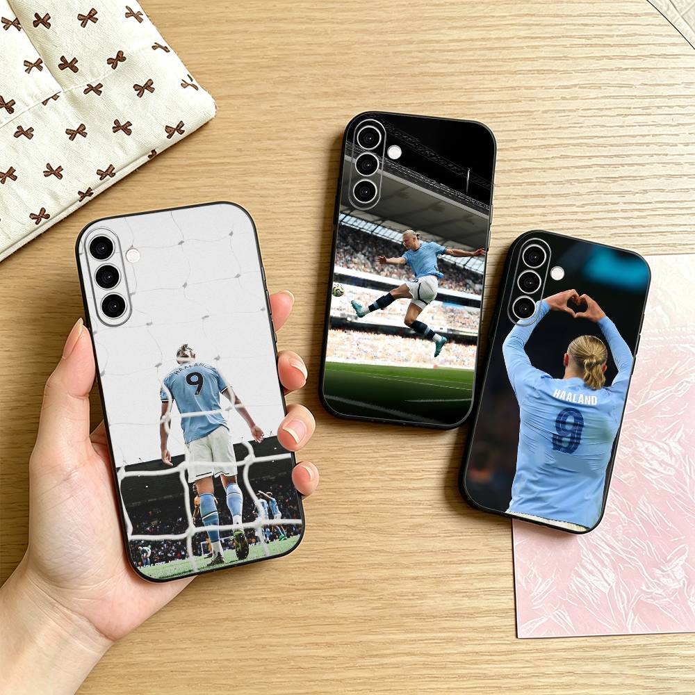 Street Fashion Store - サッカーのスター E-アーリング H-ハーランド 電話ケース サムスンギャラクシー A73、A72、A71、A70、A53、A52、A51、その他用