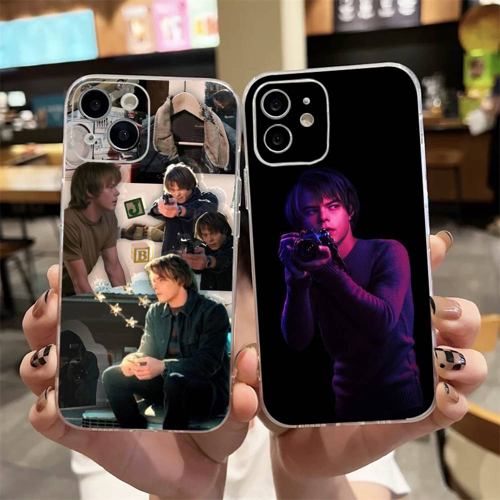 Street Fashion Store - 英国俳優チャーリー・ヒートンのiPhone17、16、15、14、13、12、11 Plus、Pro Max用ソフト透明カバー