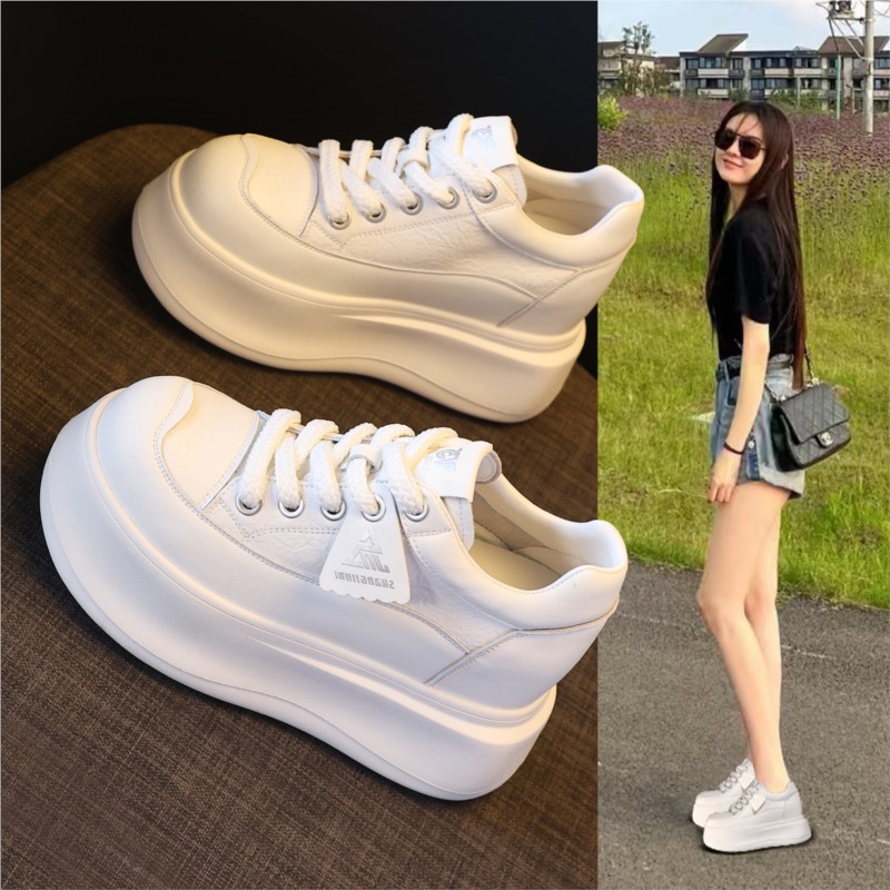 Chunky Sneaker Platform - 2026年 8.5cm プラットフォームスニーカー レディース ベージュ ホワイト