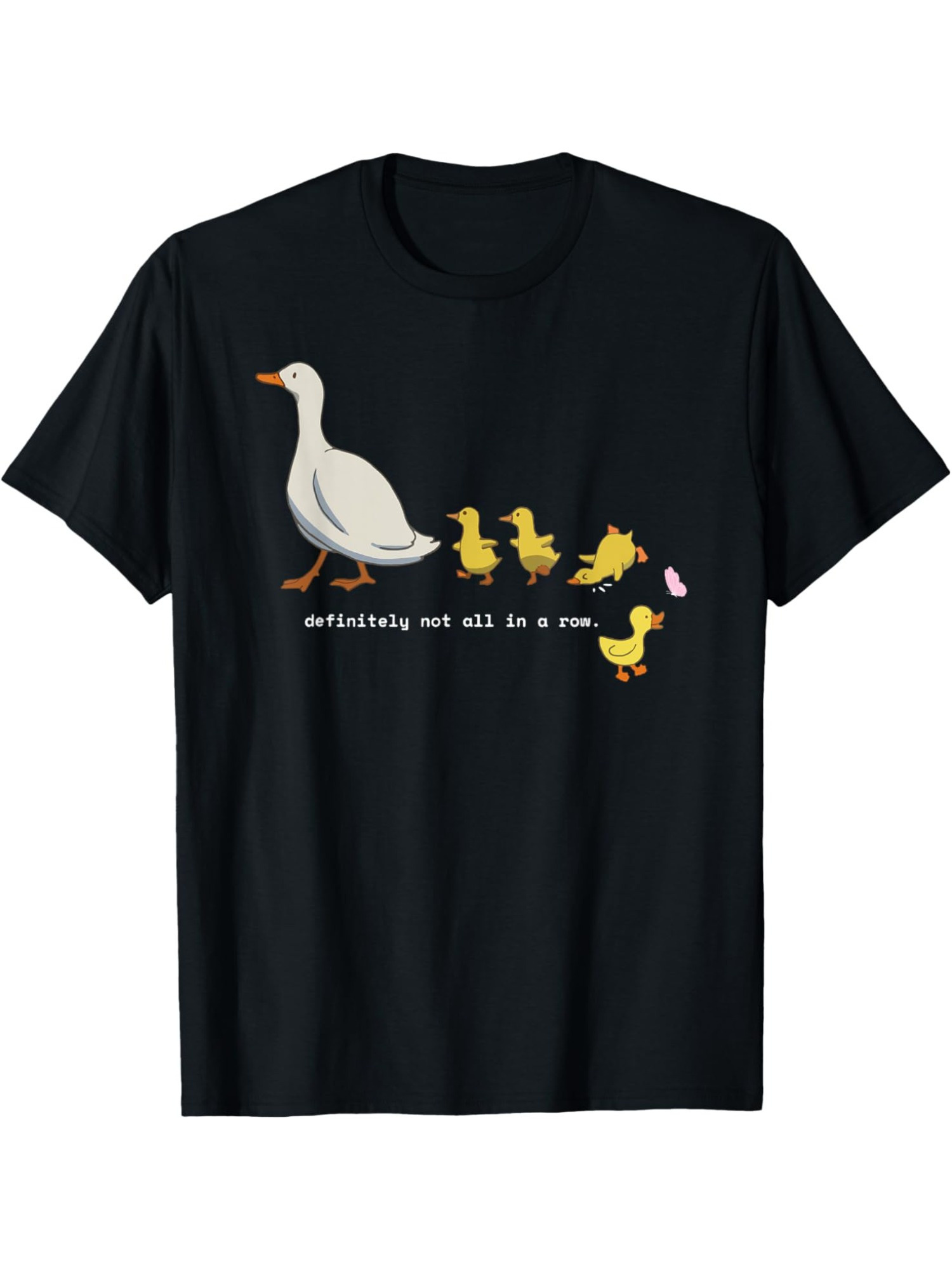 Street Fashion Definition - 小説プリントTシャツ/「間違いなく連続ではない」ユーモラスな引用Tシャツカジュアルストリートウェア半袖ダック柄トップス