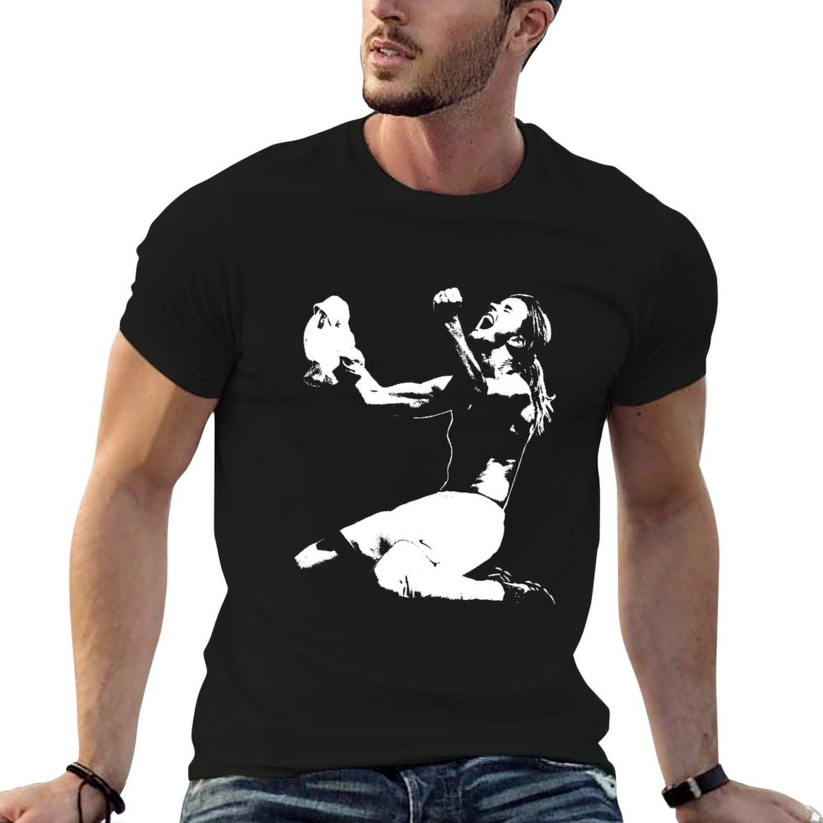 Street Fashion Pose - ブランド・チャステイン - ビクトリーポーズ - ホワイトステンシルTシャツ ストリートファッション