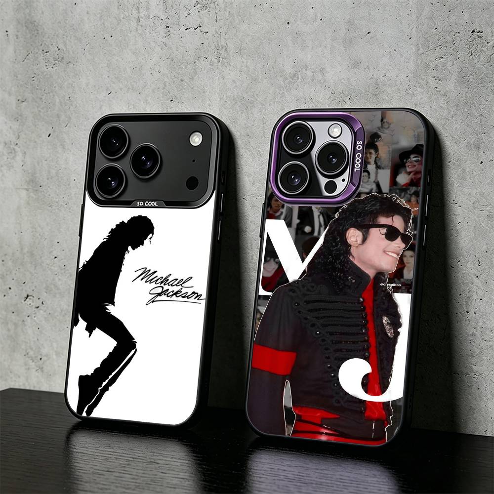 Street Fashion Store - M-マイケル・ジャクソン iPhone 17,16,15,14,13,12,11 Plus,Pro Max,XS用スマホケース、カラーシルバー