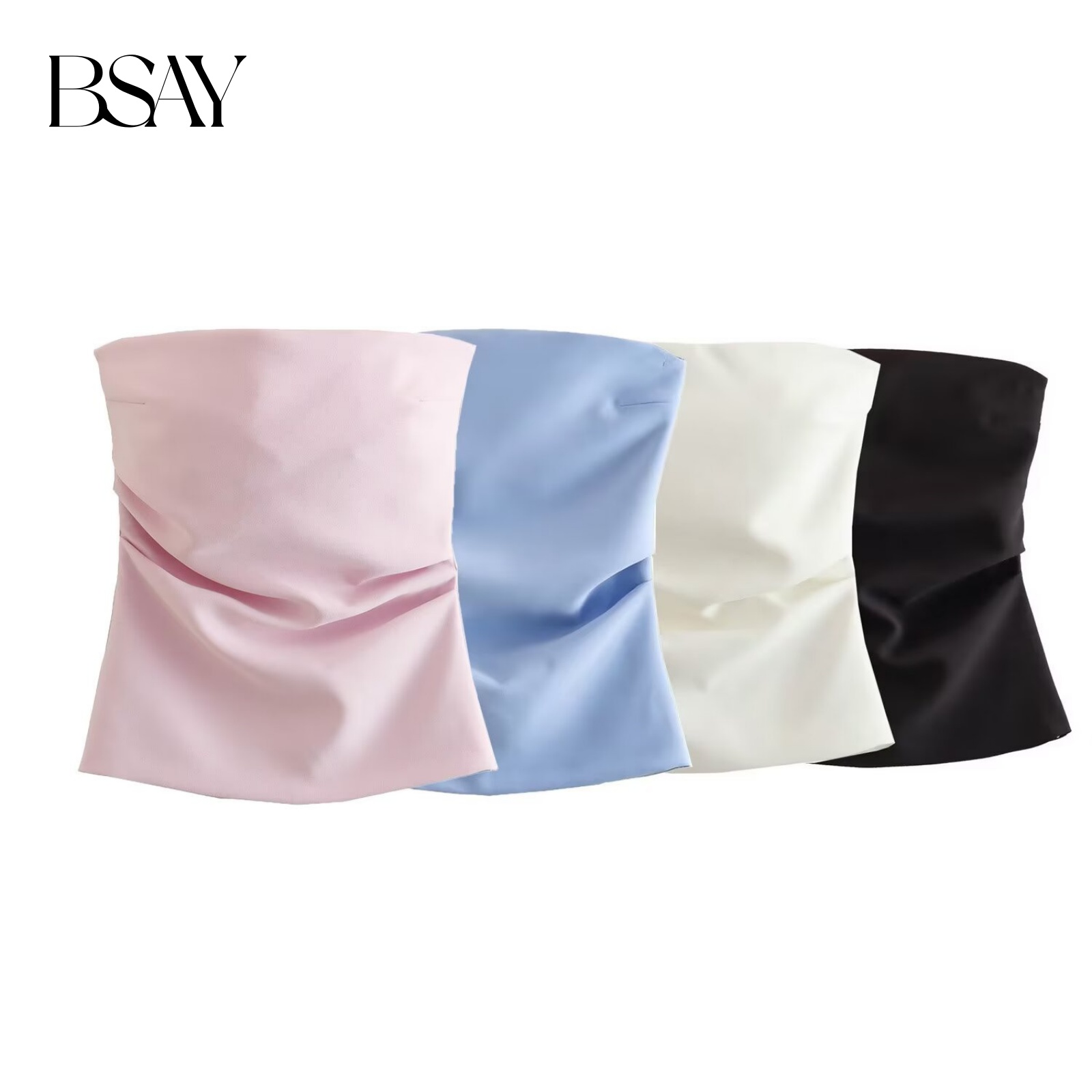 Street Fashion Vest - BSAY 女性ファッション夏の新バックジッパーストラップレスノースリーブブラウスストリート服ベストタンクシックなレディースクロップトップス Mujer