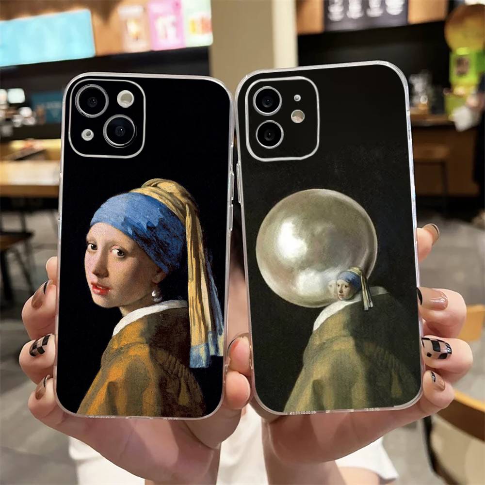 Street Fashion Store - 真珠の耳飾り少女 疑似物語版 iPhoneケース iPhone17,16,15,14,13,12,11 Plus,Pro Max対応
