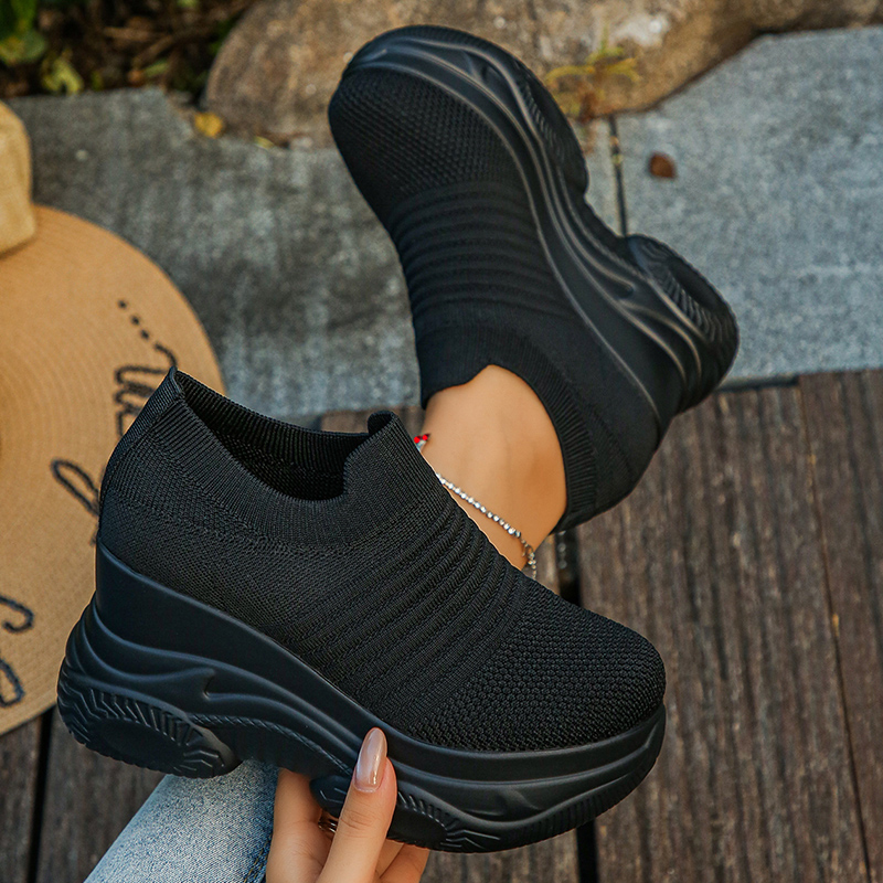 レディースニットホワイトチャンキースニーカー2026春通気性 - Chunky Sneaker Platform のレビューと価格