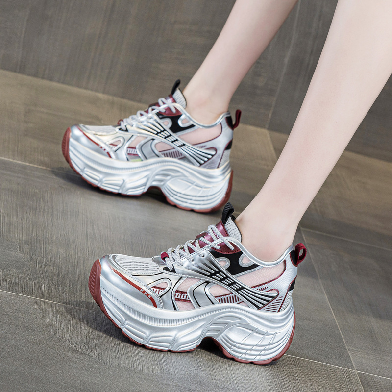 8cm隠し身長アッププラットフォームスニーカー レディース  - Chunky Sneaker Platform のレビューと価格