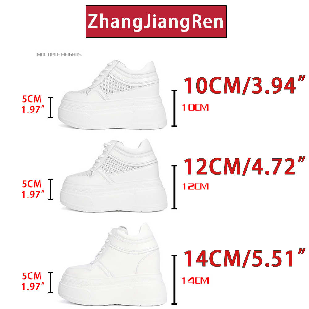 ZJR 10-14cm 厚底スニーカー レディース プラット - Chunky Sneaker Platform のレビューと価格