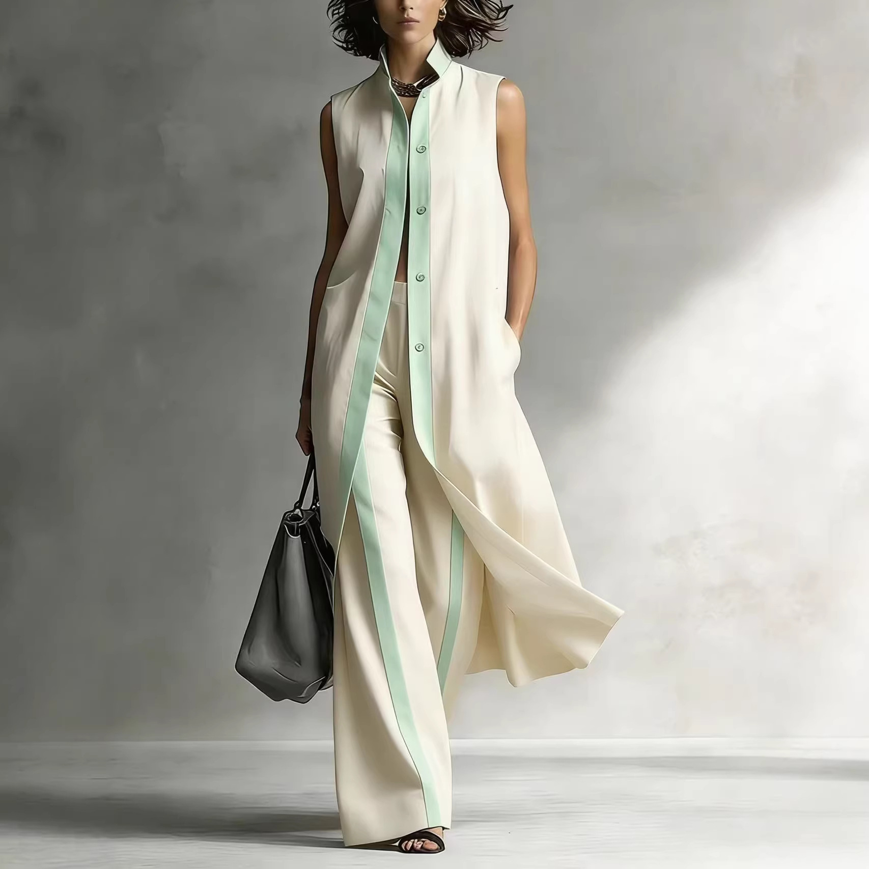 2026 春夏の新しい女性カラーブロックルーズファッションデ - Street Fashion Vest のレビューと価格