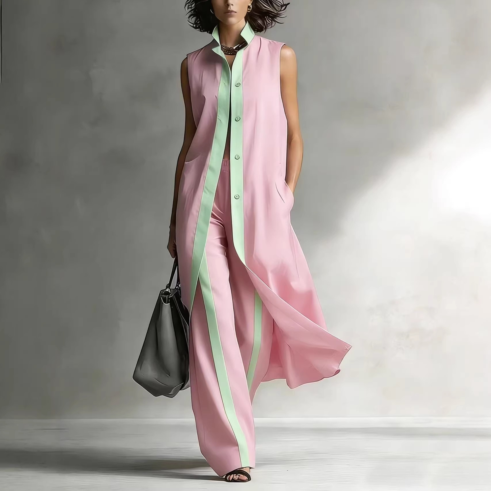 2026 春夏の新しい女性カラーブロックルーズファッションデ - Street Fashion Vest のレビューと価格