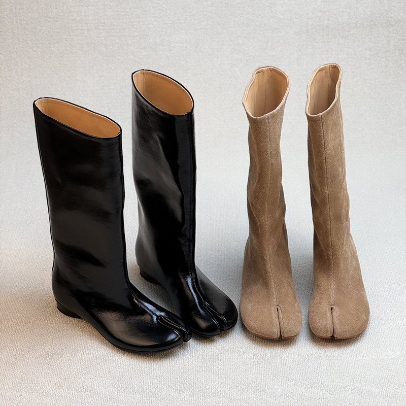 秋冬ファッションフェイクスエードスプリットトゥ女性ニーハイブ - Street Fashion Rome のレビューと価格