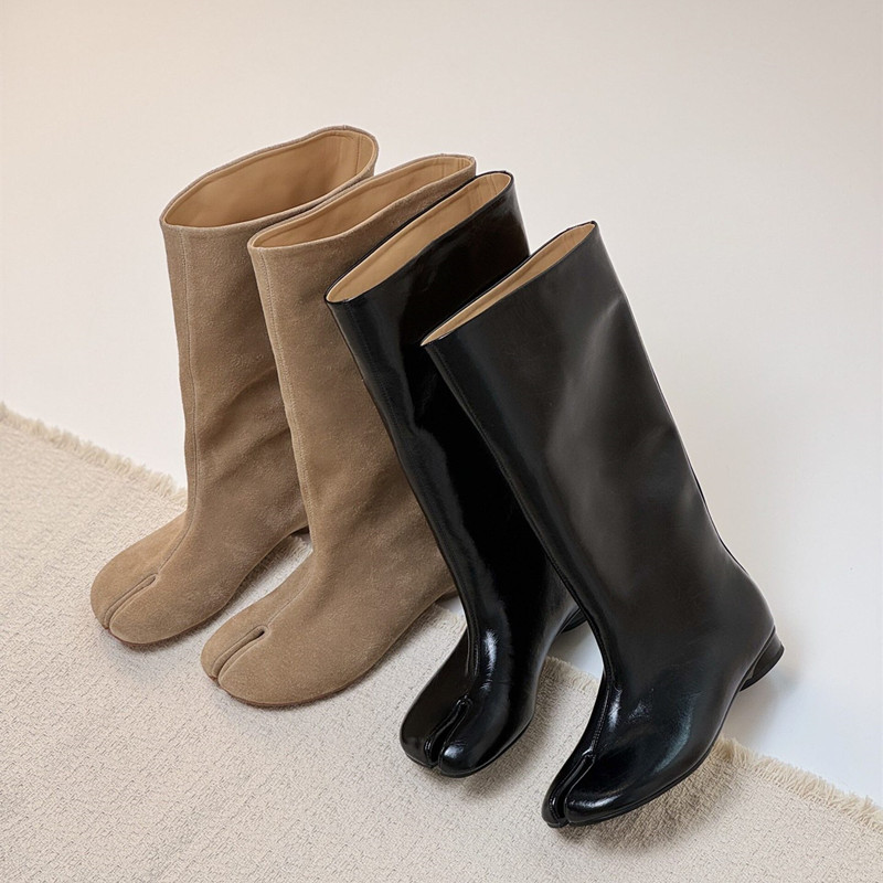秋冬ファッションフェイクスエードスプリットトゥ女性ニーハイブ - Street Fashion Rome のレビューと価格
