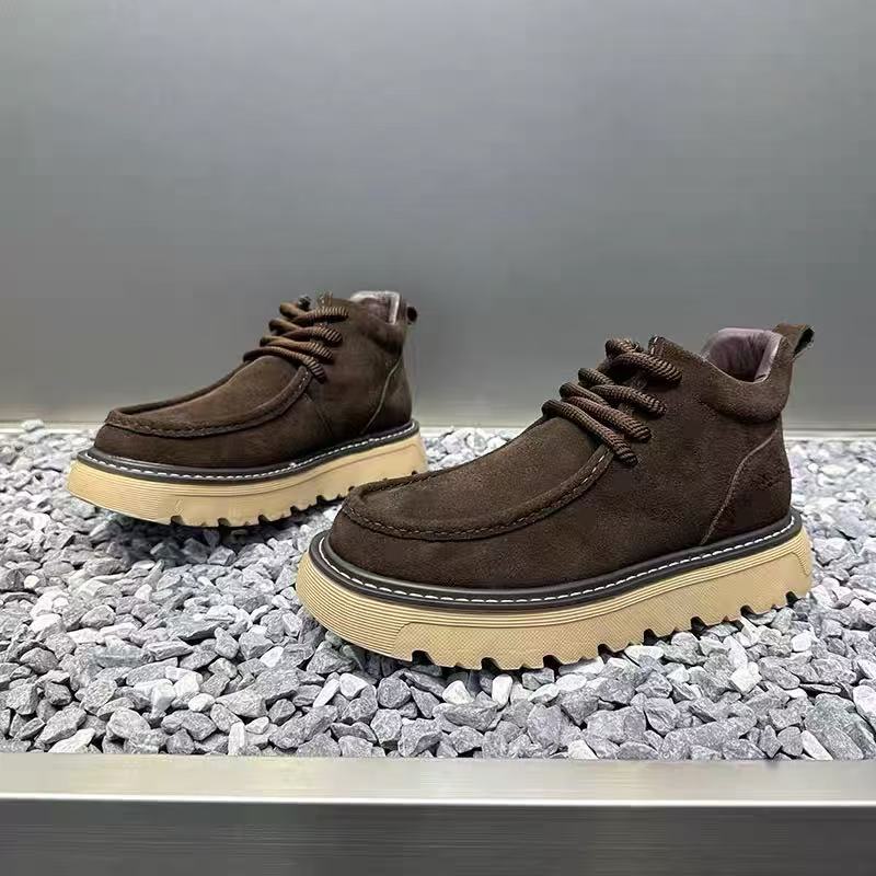 秋冬メンズプラットフォームブーツデザイナーノンスリップオート - Street Fashion Walking のレビューと価格