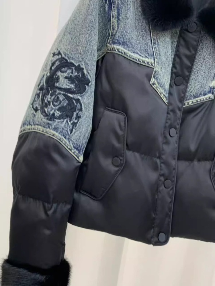 ショートグースダウンパッド入りジャケット秋冬ターンダウンリア - Street Fashion Store のレビューと価格