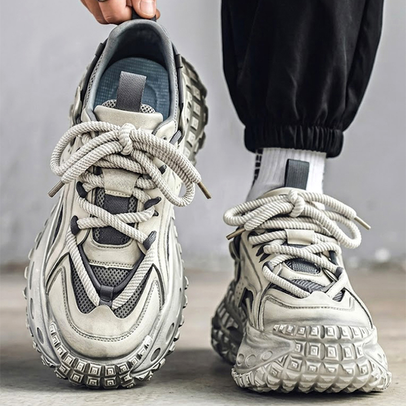 ビッグサイズメンズメッシュチャンキーダッドスニーカー超厚底ラ - Street Fashion Walking のレビューと価格