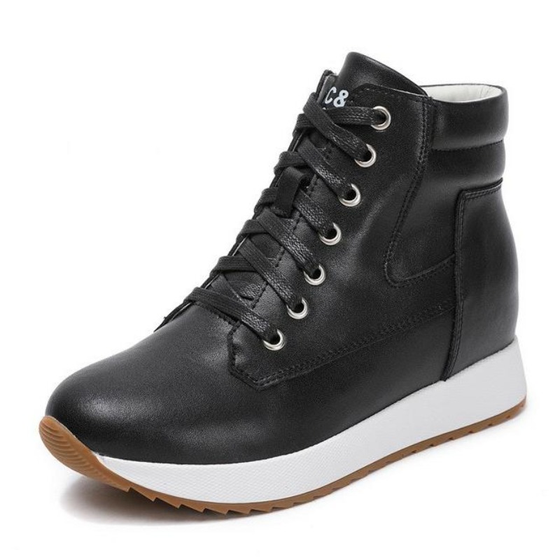 7 センチメートル本革女性アンクルブーツプラットフォームウェ - Chunky Sneaker Platform のレビューと価格