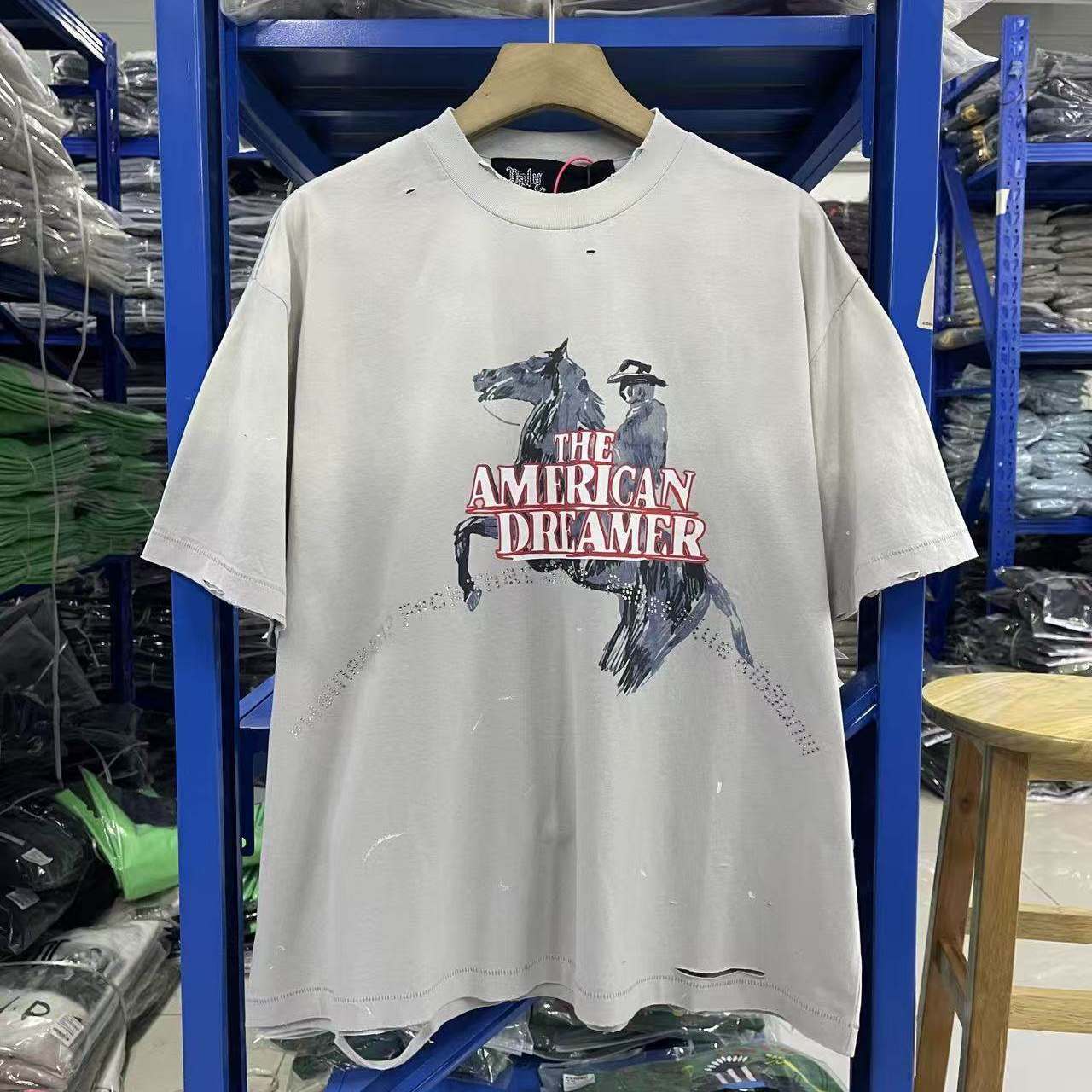 パリ風ハイストリートスタイルラインストーンプリントTシャツユ - Street Fashion Walking のレビューと価格