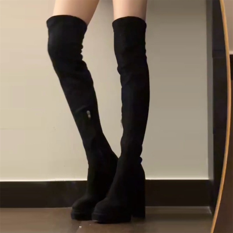 ナイトクラブファッション女性用太もも丈ブーツセクシー厚底ハイ - Street Fashion Rome のレビューと価格