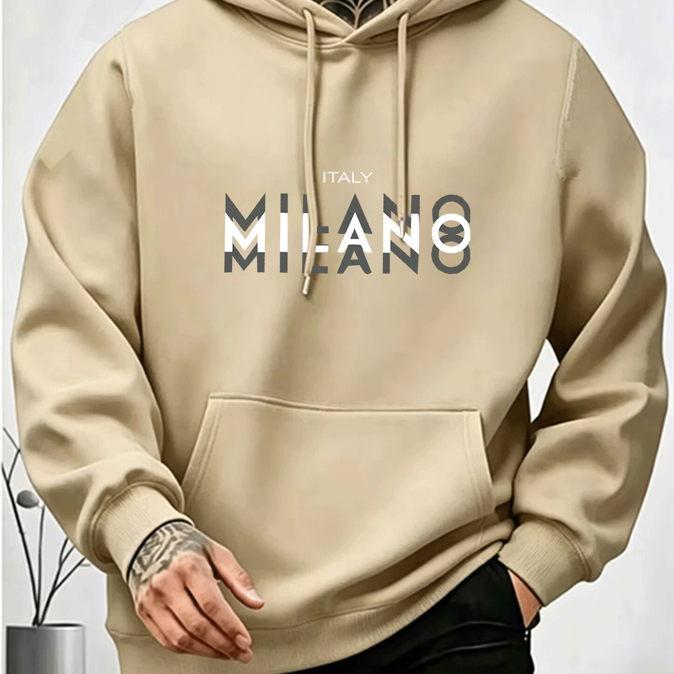 メンズ ミラノ レタープリント パーカー 春秋 ストリート  - Street Fashion Milano のレビューと価格