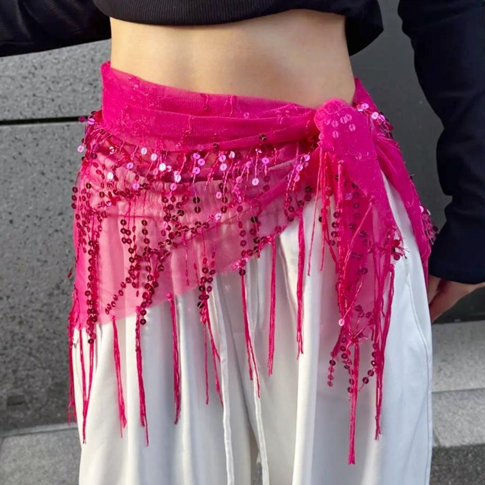 ファッションスパンコールベリーダンスベルトタッセルストリート - Street Fashion India のレビューと価格