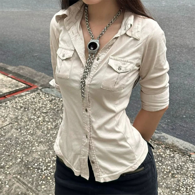半袖ボタンアップシャツ女性服日本2000年代スタイルY2kト - Street Fashion In Japanese のレビューと価格