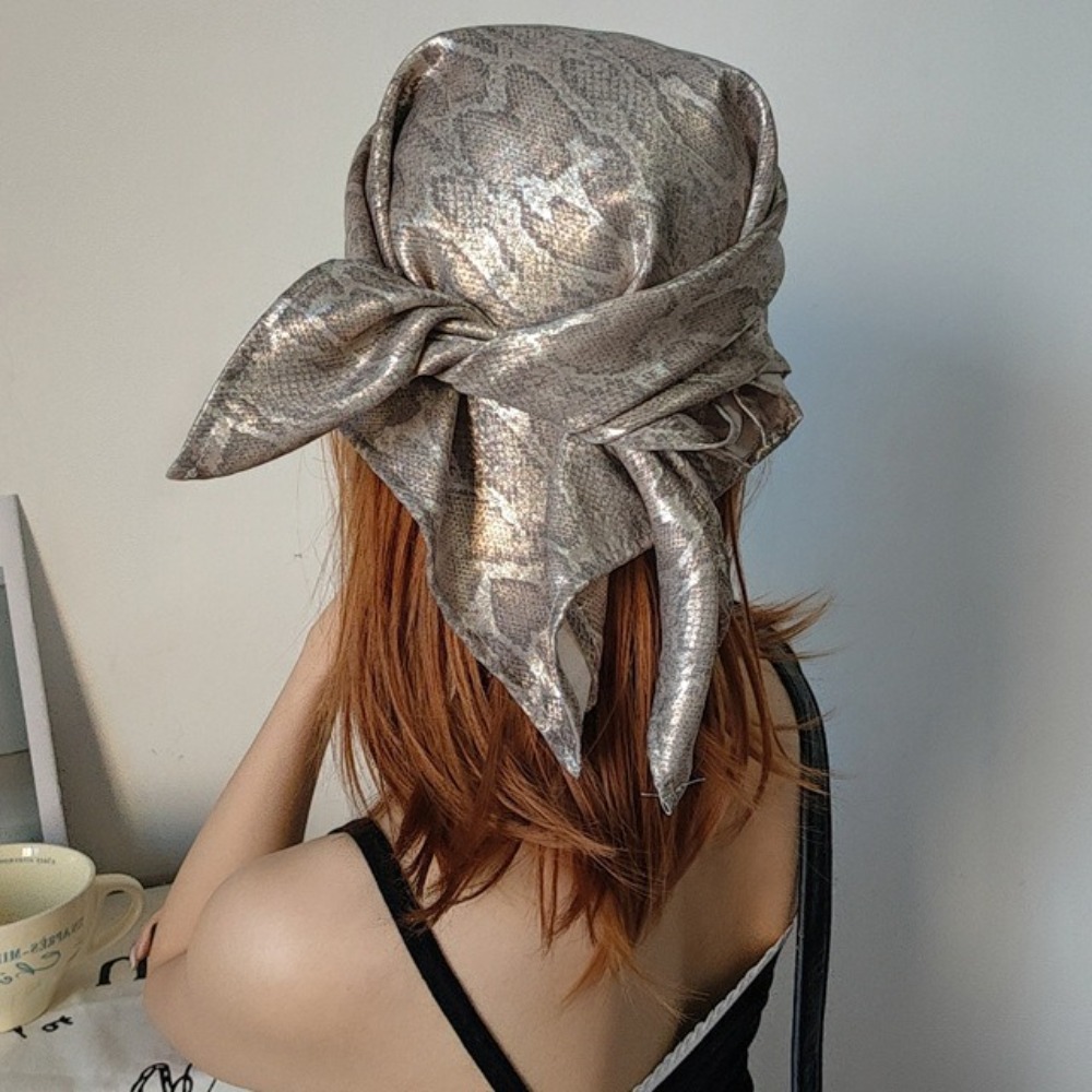 帽子 Y2K スネークプリント ヘアスカーフ ソフト ヒップ - Street Fashion Hip Hop のレビューと価格