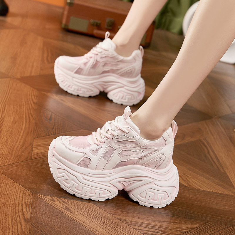 レディースファッション 厚底プラットフォームスニーカー 通気 - Chunky Sneaker Platform のレビューと価格