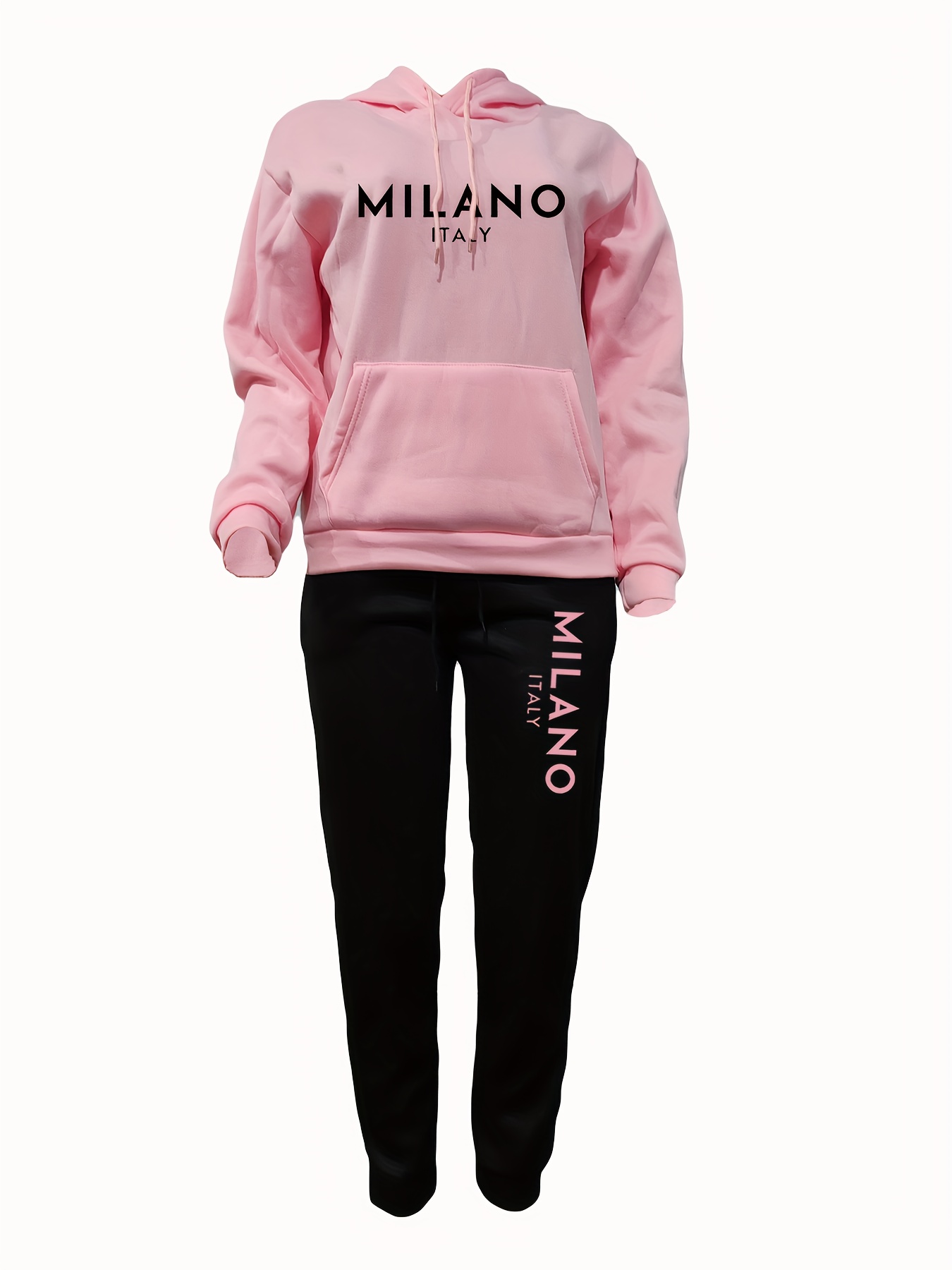 女性の秋/冬のパーカー+スポーツパンツセットストリートカジュ - Street Fashion Milano のレビューと価格
